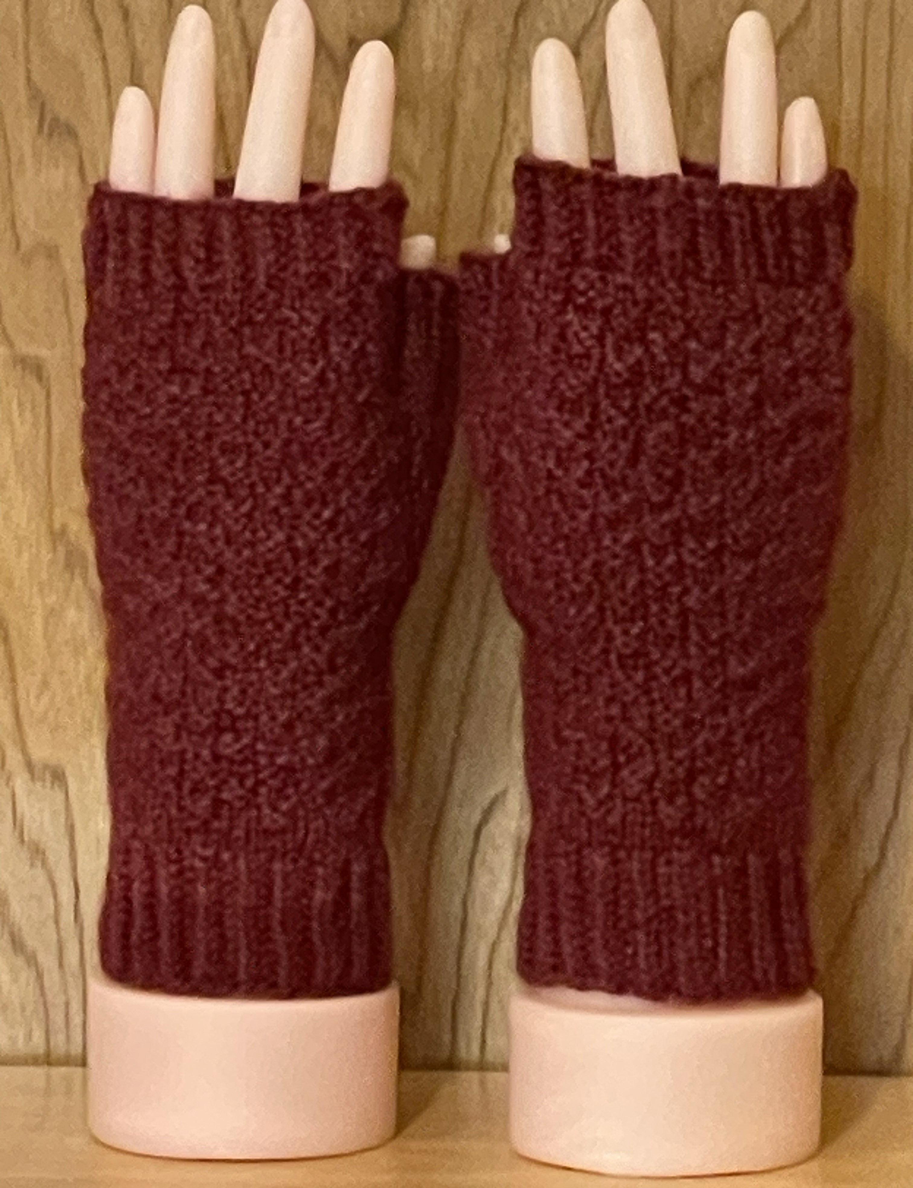 HF Pattern: Double Moss Fingerless Mitts Knit