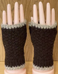 HF Pattern: Two Tone Double Moss Fingerless Mitts Knit